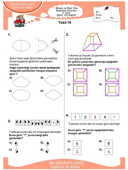 1. sınıf Bilsem Genel Yetenek Testileri